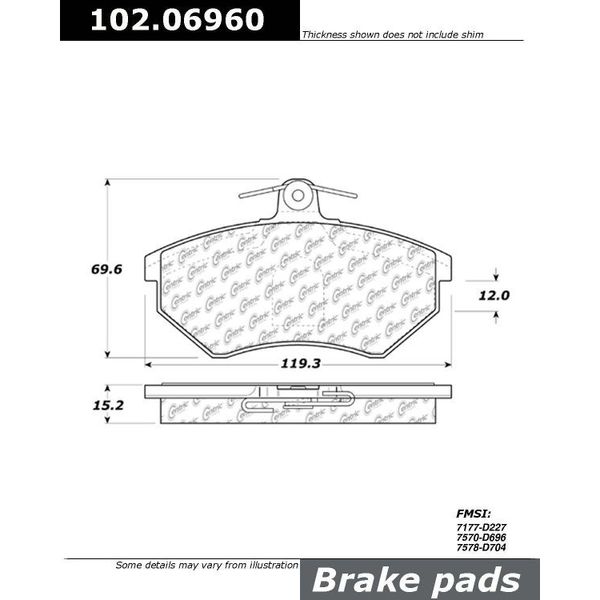 Centric Parts CTEK Brake Pads, 102.06960 102.06960